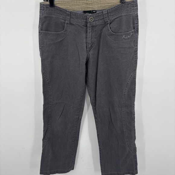 Kuhl Pants - Kuhl Women's Size 6 Regular Grey Hiking Pants Stretch Denim Embroidered